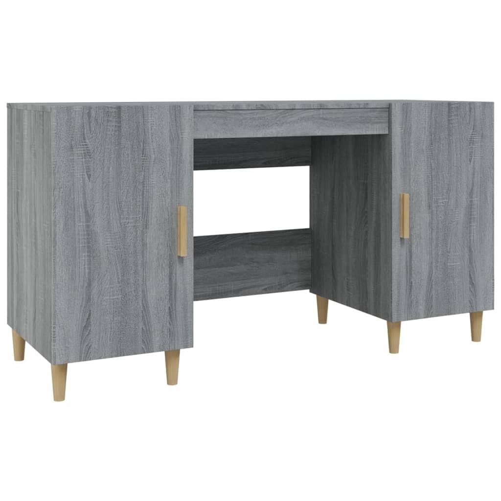 VidaXL Bureau 140x50x75 cm bewerkt hout grijs sonoma eikenkleurig