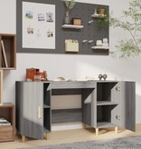 VidaXL Bureau 140x50x75 cm bewerkt hout grijs sonoma eikenkleurig