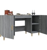 VidaXL Bureau 140x50x75 cm bewerkt hout grijs sonoma eikenkleurig