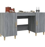 VidaXL Bureau 140x50x75 cm bewerkt hout grijs sonoma eikenkleurig