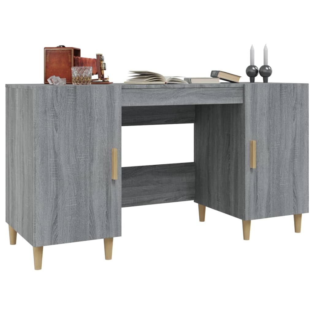 VidaXL Bureau 140x50x75 cm bewerkt hout grijs sonoma eikenkleurig