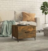 VidaXL Salontafel met metalen poten 50x50x40 cm gerookt eikenkleurig