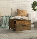 VidaXL Salontafel met metalen poten 50x50x40 cm gerookt eikenkleurig