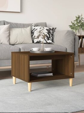 VidaXL Salontafel 60x50x40 cm bewerkt hout bruin eikenkleur
