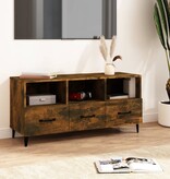 VidaXL Tv-meubel 102x35x50 cm bewerkt hout gerookt eikenkleurig