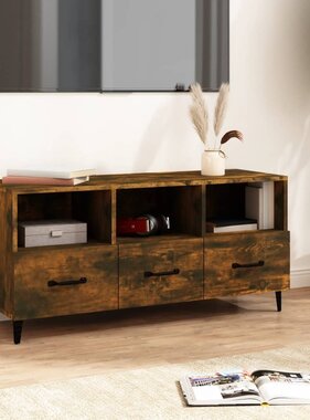 VidaXL Tv-meubel 102x35x50 cm bewerkt hout gerookt eikenkleurig