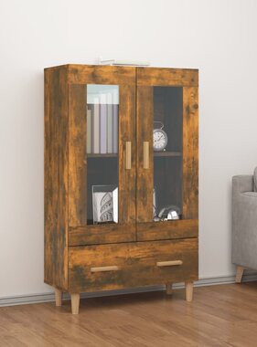 VidaXL Hoge kast 70x31x115 cm bewerkt hout gerookt eikenkleurig
