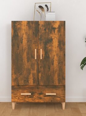 VidaXL Hoge kast 70x31x115 cm bewerkt hout gerookt eikenkleurig
