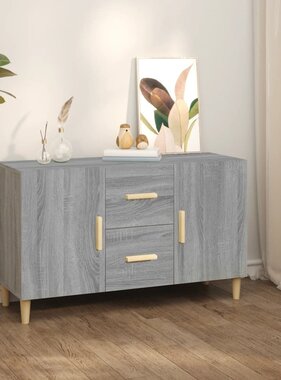 VidaXL Dressoir 100x36x60 cm bewerkt hout grijs sonoma eikenkleurig