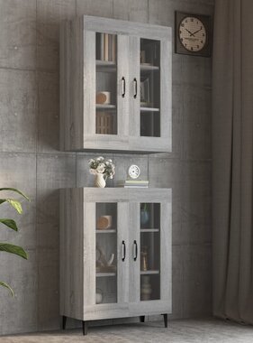 VidaXL Hangkast 69,5x34x90 cm grijs sonoma eikenkleurig