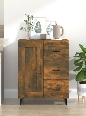 VidaXL Dressoir 69,5x34x90 cm bewerkt hout gerookt eikenkleurig