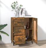 VidaXL Dressoir 69,5x34x90 cm bewerkt hout gerookt eikenkleurig