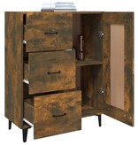 VidaXL Dressoir 69,5x34x90 cm bewerkt hout gerookt eikenkleurig