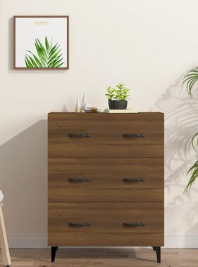 VidaXL Dressoir 69,5x34x90 cm bewerkt hout bruin eikenkleur
