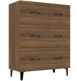 VidaXL Dressoir 69,5x34x90 cm bewerkt hout bruin eikenkleur