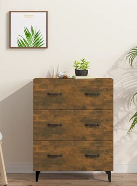 VidaXL Dressoir 69,5x34x90 cm bewerkt hout gerookt eikenkleurig