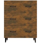 VidaXL Dressoir 69,5x34x90 cm bewerkt hout gerookt eikenkleurig