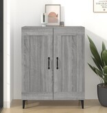 VidaXL Dressoir 69,5x34x90 cm bewerkt hout grijs sonoma eikenkleurig