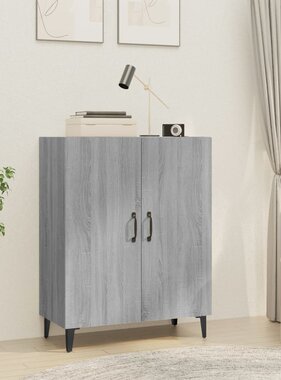 VidaXL Dressoir 70x34x90 cm bewerkt hout grijs sonoma eikenkleurig