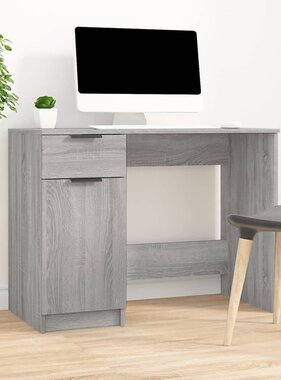 VidaXL Bureau 100x50x75 cm bewerkt hout grijs sonoma eikenkleurig
