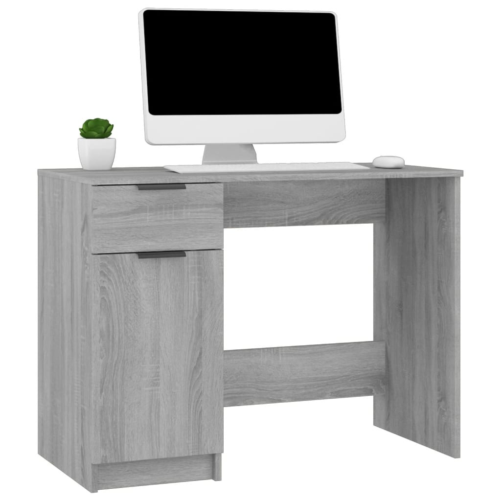 VidaXL Bureau 100x50x75 cm bewerkt hout grijs sonoma eikenkleurig