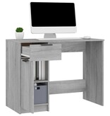 VidaXL Bureau 100x50x75 cm bewerkt hout grijs sonoma eikenkleurig