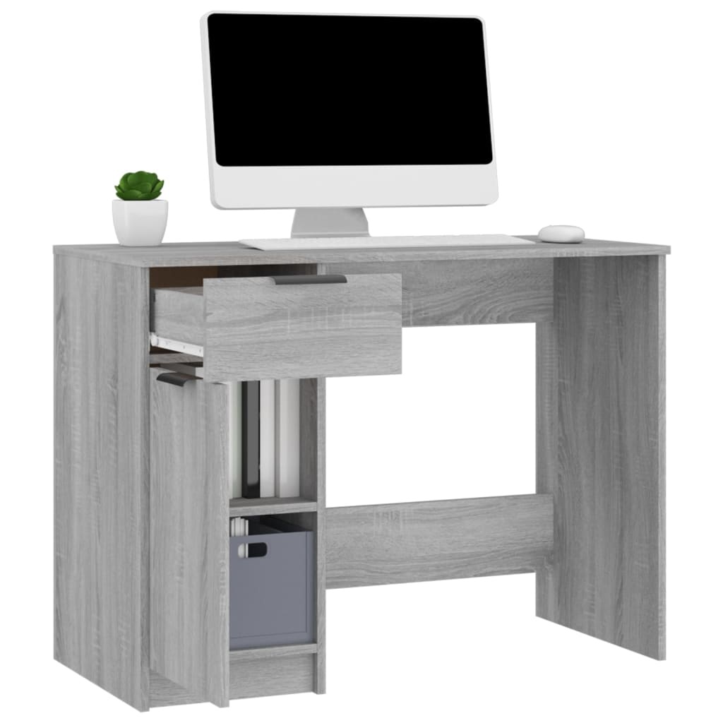 VidaXL Bureau 100x50x75 cm bewerkt hout grijs sonoma eikenkleurig