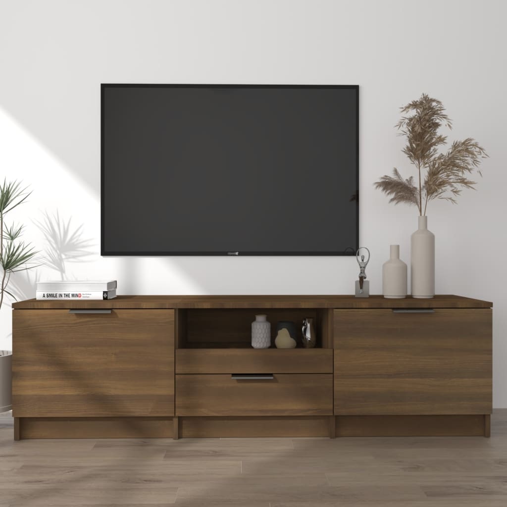 VidaXL Tv-meubel 140x35x40 cm bewerkt hout bruin eikenkleur