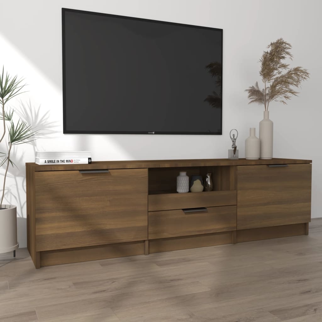 VidaXL Tv-meubel 140x35x40 cm bewerkt hout bruin eikenkleur