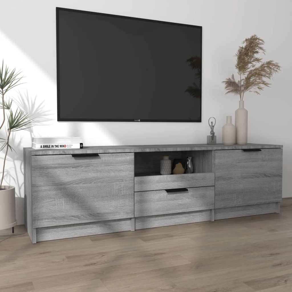 VidaXL Tv-meubel 140x35x40 cm bewerkt hout grijs sonoma eikenkleurig