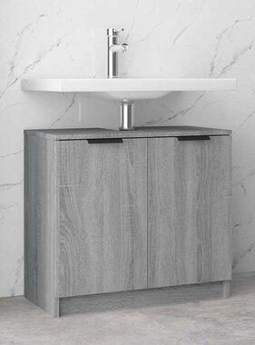 VidaXL Badkamerkast 64,5x33,5x59 cm bewerkt hout grijs sonoma eiken