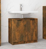 VidaXL Badkamerkast 64,5x33,5x59 cm bewerkt hout gerookt eikenkleurig