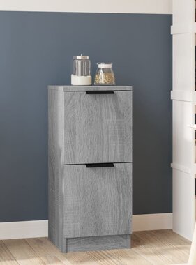 VidaXL Dressoir 30x30x70 cm bewerkt hout grijs sonoma eikenkleurig