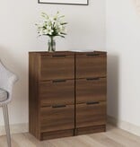 VidaXL Dressoirs 2 st 30x30x70 cm bewerkt hout bruin eikenkleur