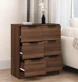 VidaXL Dressoirs 2 st 30x30x70 cm bewerkt hout bruin eikenkleur