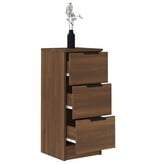 VidaXL Dressoirs 2 st 30x30x70 cm bewerkt hout bruin eikenkleur