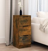 VidaXL Dressoir 30x30x70 cm bewerkt hout gerookt eikenkleurig