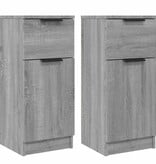 VidaXL Dressoirs 2 st 30x30x70 cm bewerkt hout grijs sonoma eikenkleur