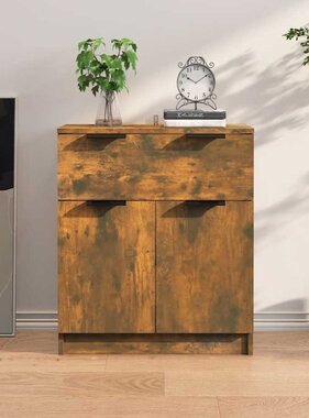 VidaXL Dressoir 60x30x70 cm bewerkt hout gerookt eikenkleurig