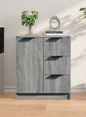 VidaXL Dressoir 60x30x70 cm bewerkt hout grijs sonoma eiken