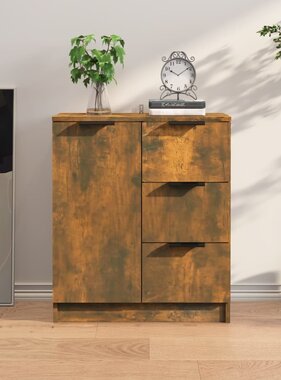 VidaXL Dressoir 60x30x70 cm bewerkt hout gerookt eikenkleurig