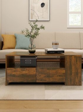 VidaXL Salontafel 102x55x42 cm bewerkt hout gerookt eikenkleurig