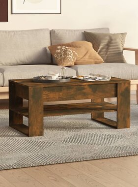 VidaXL Salontafel 102x55x45 cm bewerkt hout gerookt eikenkleurig