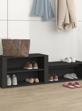 VidaXL Schoenenkast 150x35x45 cm bewerkt hout zwart