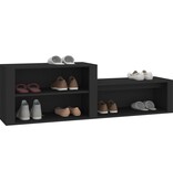 VidaXL Schoenenkast 150x35x45 cm bewerkt hout zwart