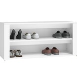 VidaXL Schoenenrek 100x35x45 cm bewerkt hout wit