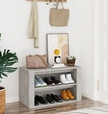 VidaXL Schoenenkast 75x35x45 cm bewerkt hout betongrijs