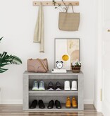 VidaXL Schoenenkast 75x35x45 cm bewerkt hout betongrijs