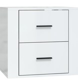 VidaXL Nachtkastje wandgemonteerd 50x36x47 cm hoogglans wit
