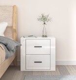 VidaXL Nachtkastje wandgemonteerd 50x36x47 cm hoogglans wit